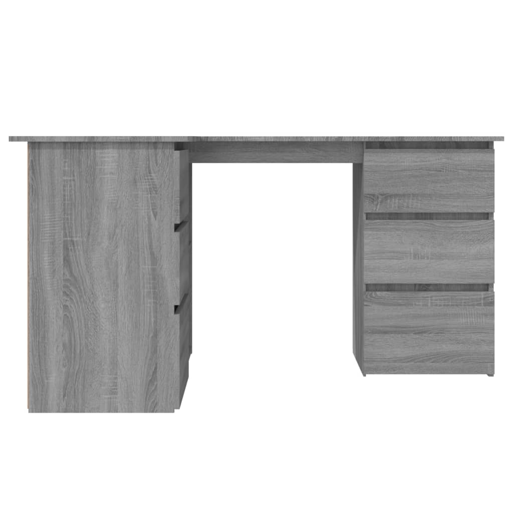 Corner desk 145x100x76 cm processed wood gray sonoma oak color