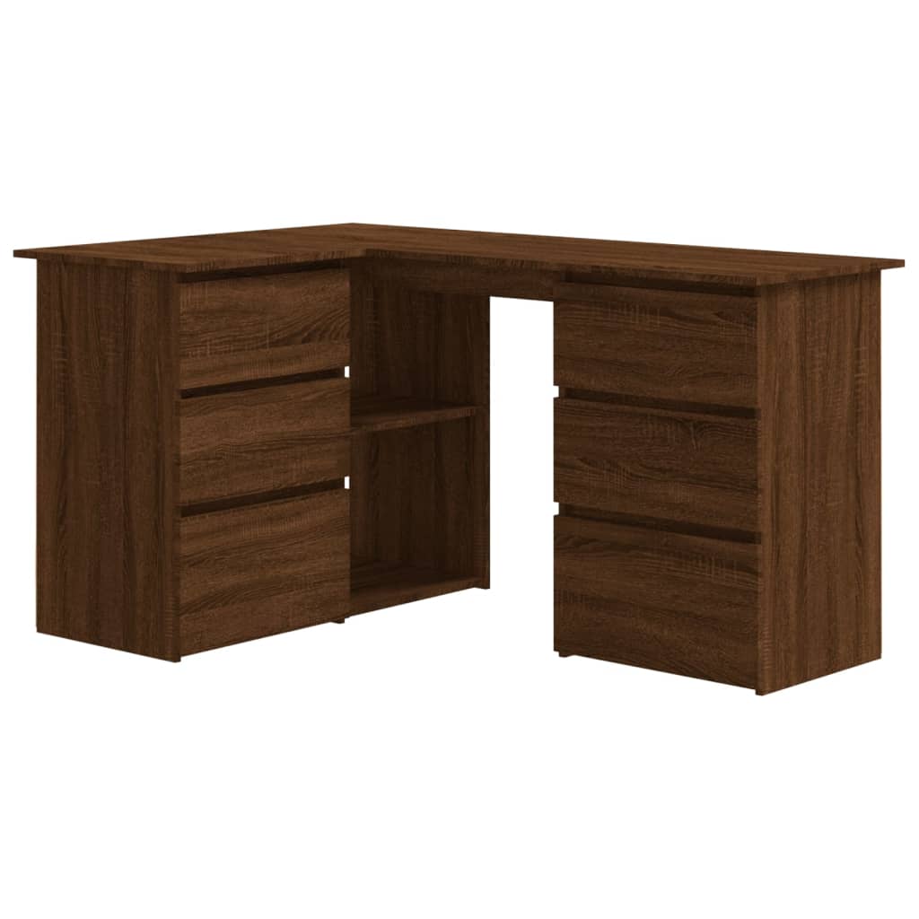 Hoekbureau 145x100x76 cm bewerkt hout bruin eikenkleur