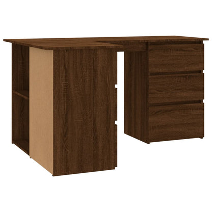 Hoekbureau 145x100x76 cm bewerkt hout bruin eikenkleur