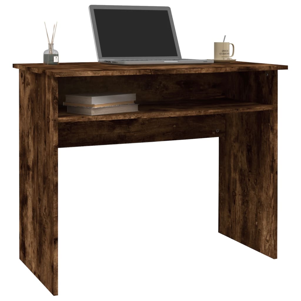 Desk 90x50x74 cm processed wood smoked oak color
