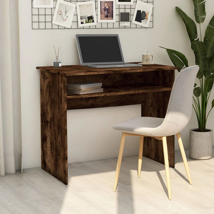 Desk 90x50x74 cm processed wood smoked oak color