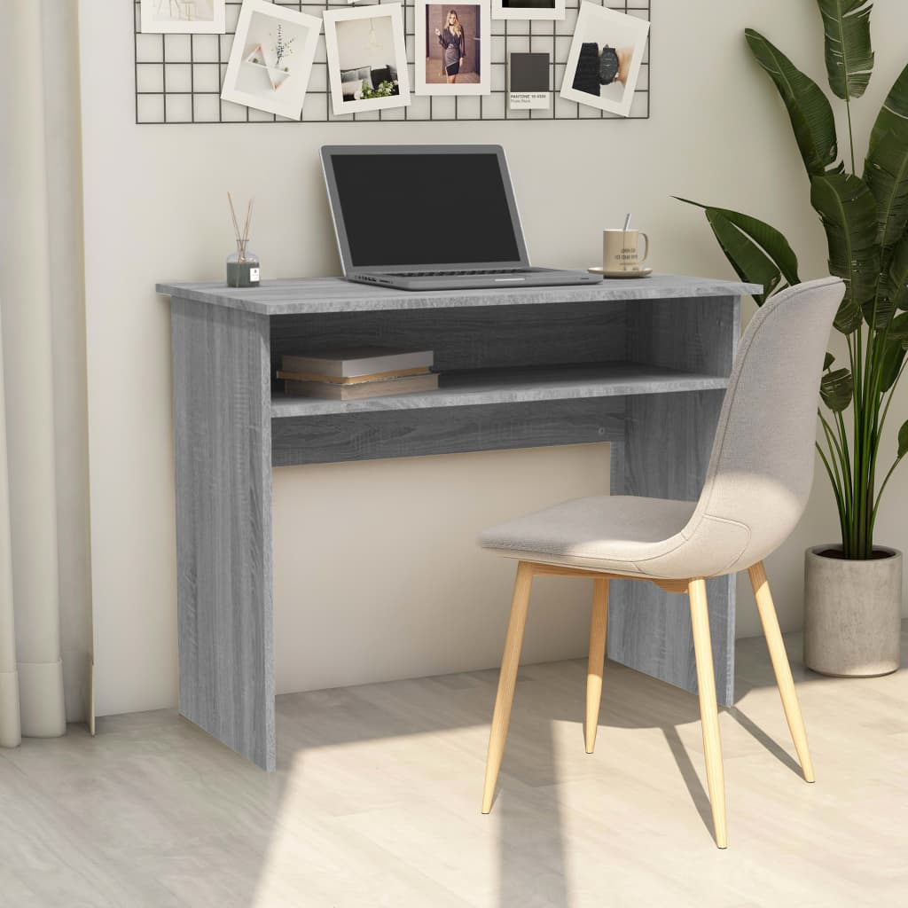 Desk 90x50x74 cm processed wood gray sonoma oak color