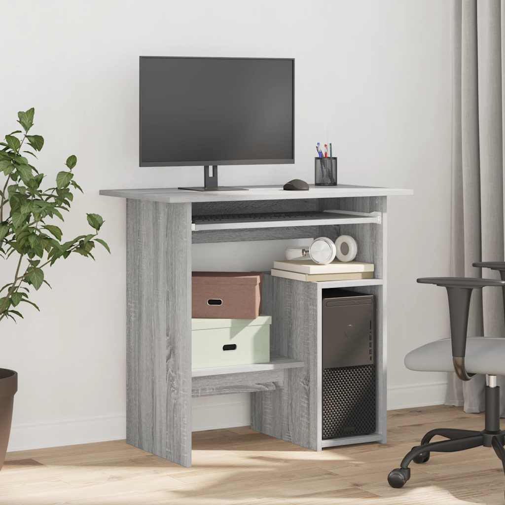 Desk 80x45x74 cm processed wood gray sonoma oak color