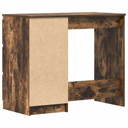 Schreibtisch 90x45x76 cm verarbeitetes Holz in geräucherter Eichenfarbe