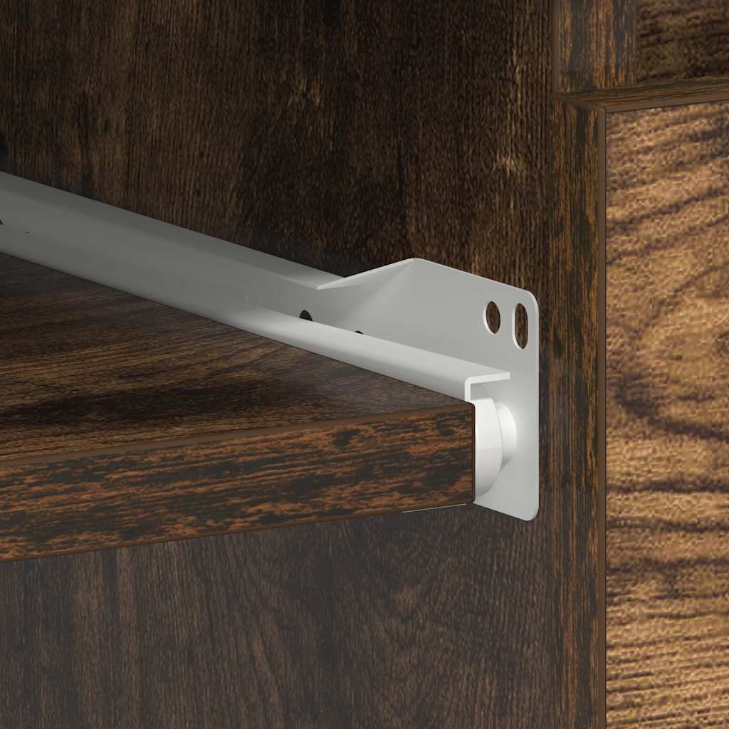 Schreibtisch 90x45x76 cm verarbeitetes Holz in geräucherter Eichenfarbe