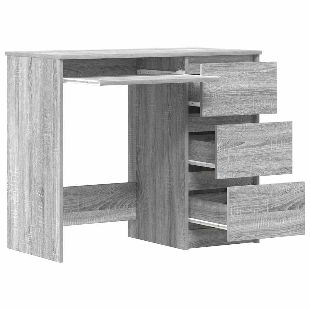 Desk 90x45x76 cm processed wood gray sonoma oak color