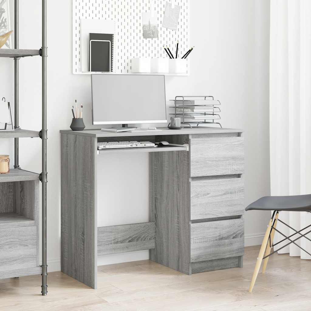 Desk 90x45x76 cm processed wood gray sonoma oak color