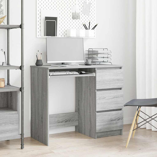 Desk 90x45x76 cm processed wood gray sonoma oak color