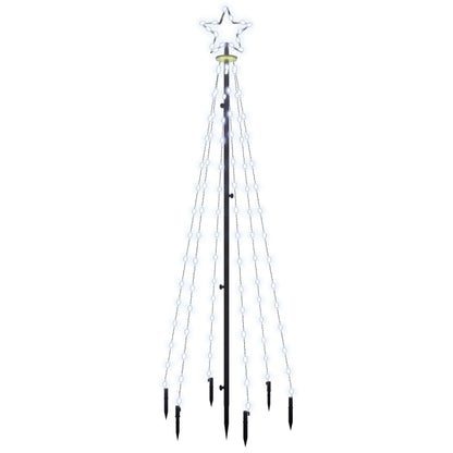 Kerstboom met grondpin 108 LED's koudwit 180 cm