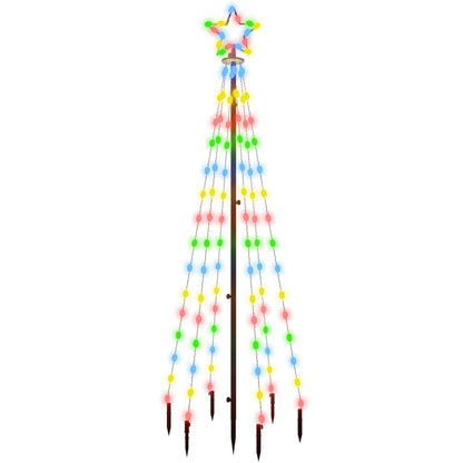 Kerstboom met grondpin 108 LED's meerkleurig 180 cm