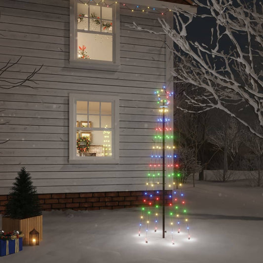 Kerstboom met grondpin 108 LED's meerkleurig 180 cm