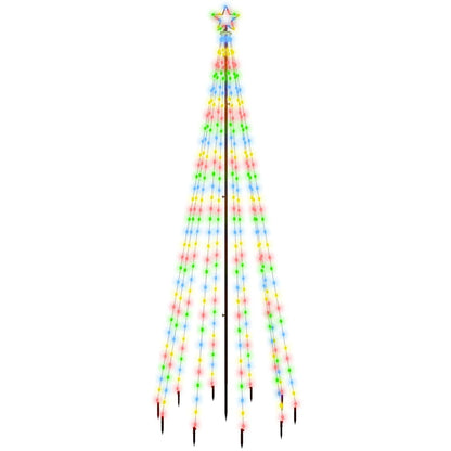 Kerstboom met grondpin 310 LED's meerkleurig 300 cm