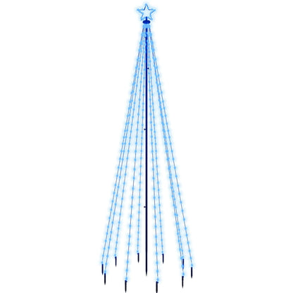 Christmas tree with ground spike 310 LEDs blue 300 cm