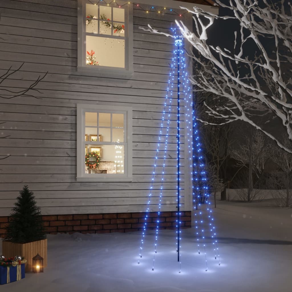 Christmas tree with ground spike 310 LEDs blue 300 cm