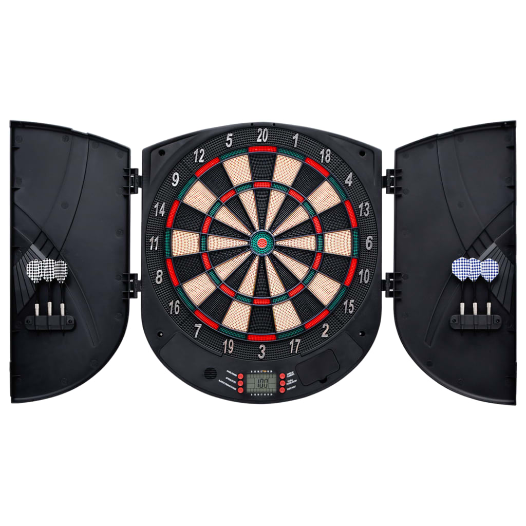 Electric dartboard with darts polypropylene black