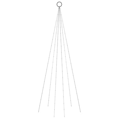 Vlaggenmast kerstboom 108 LED's koudwit 180 cm