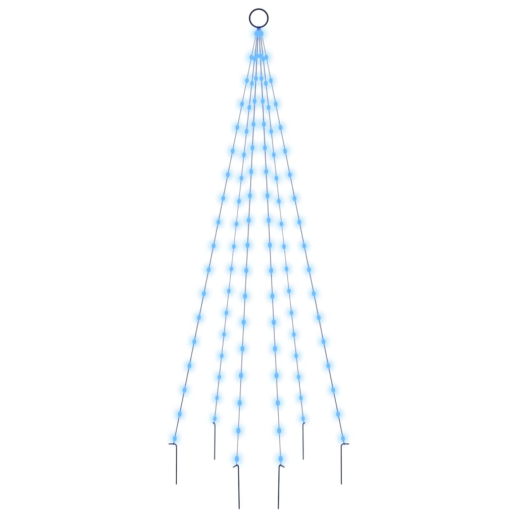 Fahnenmast Weihnachtsbaum 108 LEDs blau 180 cm