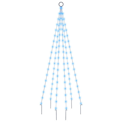 Fahnenmast Weihnachtsbaum 108 LEDs blau 180 cm