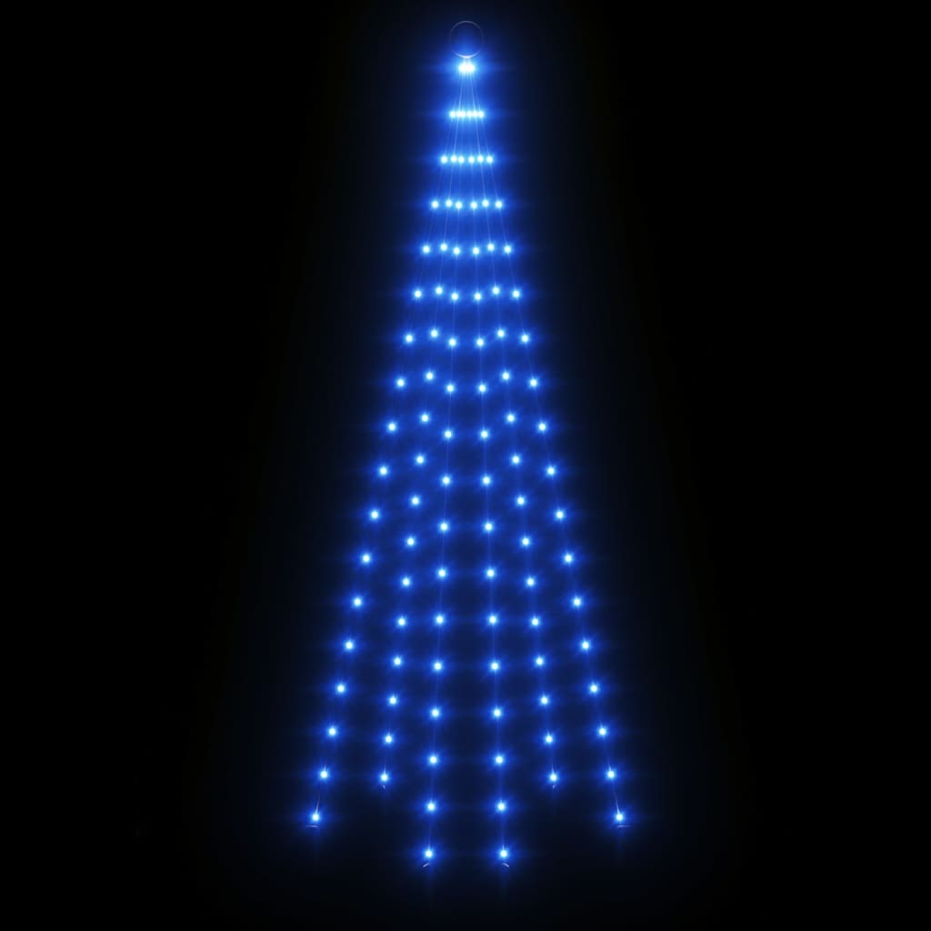 Fahnenmast Weihnachtsbaum 108 LEDs blau 180 cm