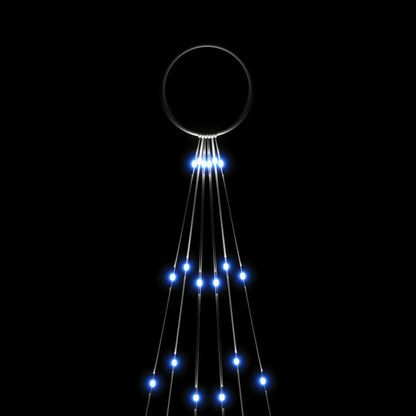 Fahnenmast Weihnachtsbaum 108 LEDs blau 180 cm