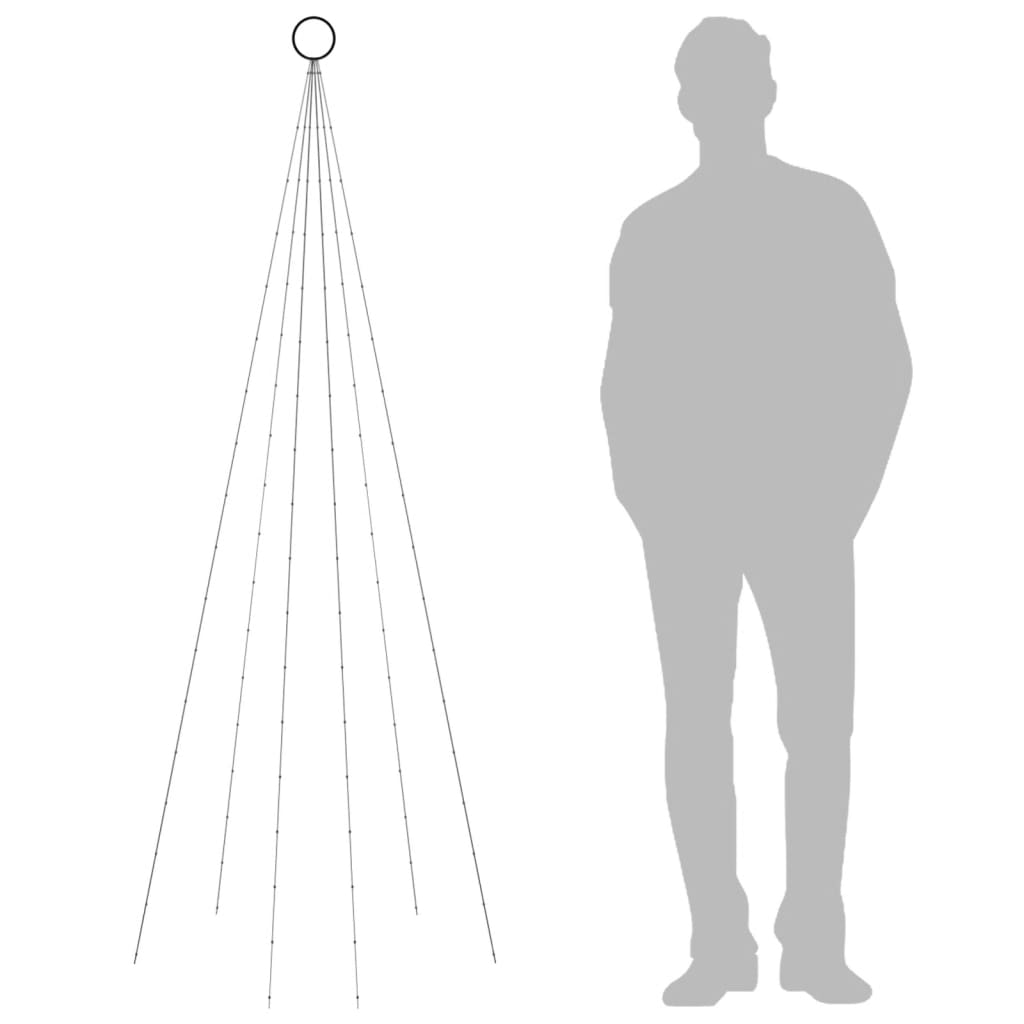 Fahnenmast Weihnachtsbaum 108 LEDs blau 180 cm