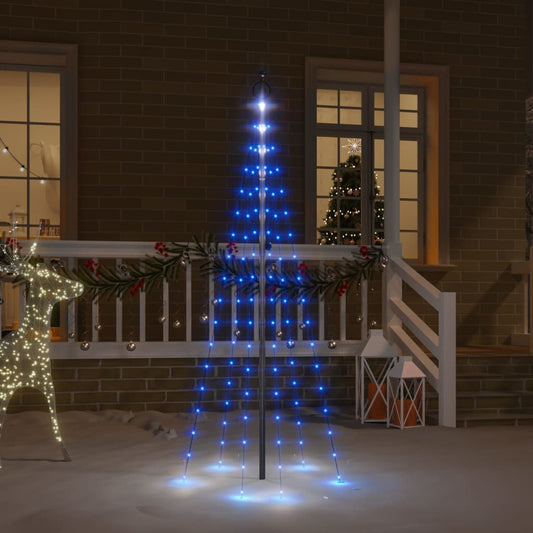 Flagpole Christmas tree 108 LEDs blue 180 cm