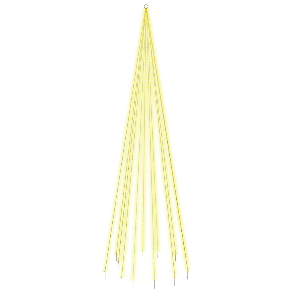 Vlaggenmast kerstboom 732 LED's warmwit 500 cm