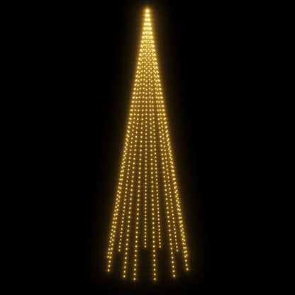 Vlaggenmast kerstboom 732 LED's warmwit 500 cm