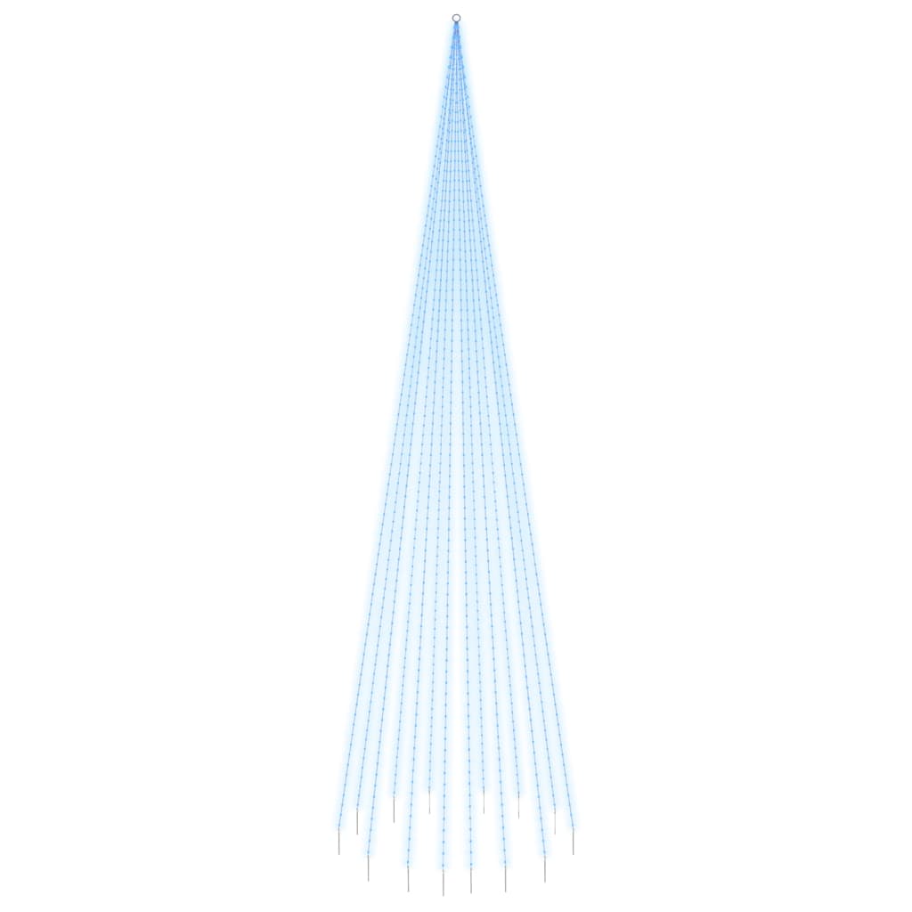Vlaggenmast kerstboom 1134 LED's blauw 800 cm
