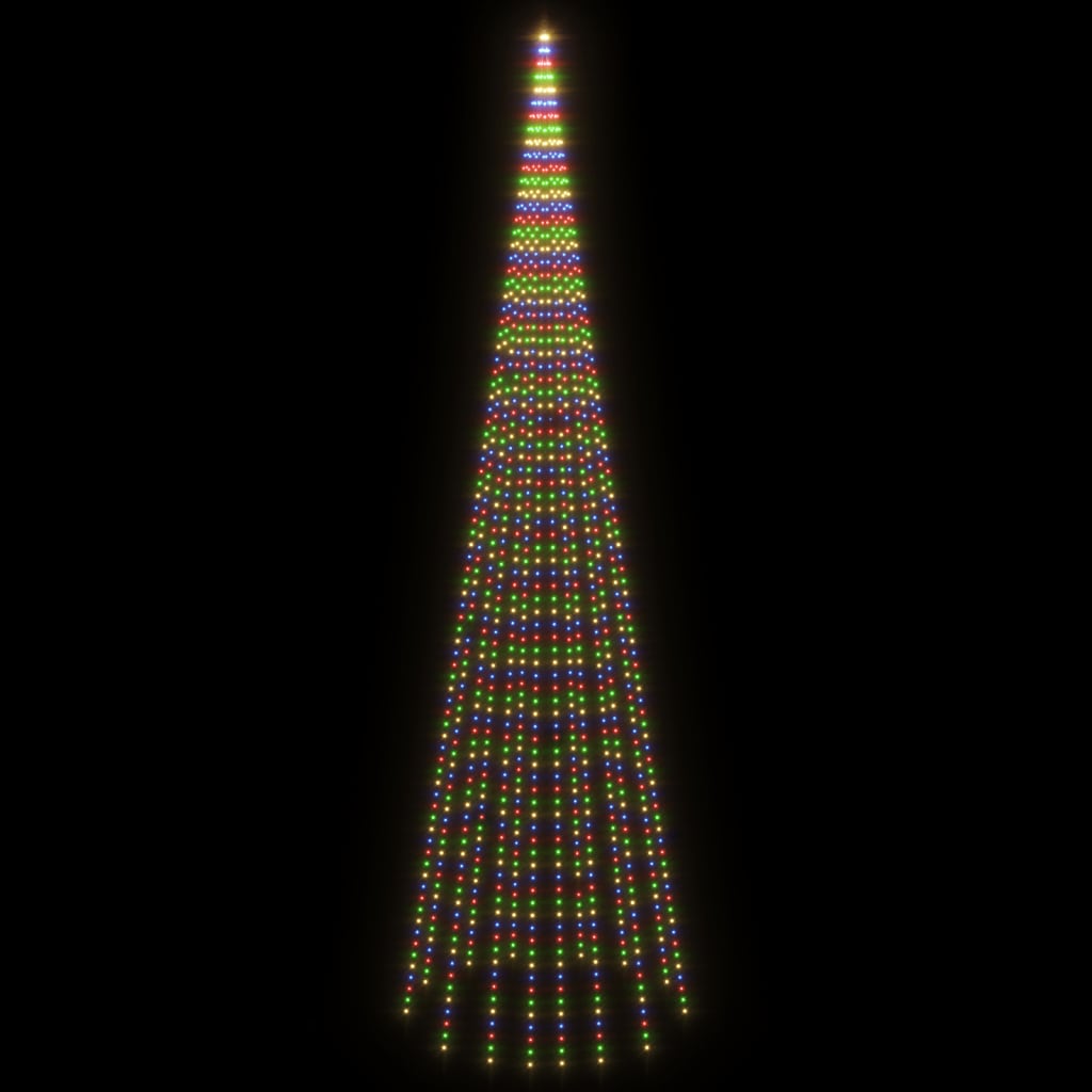 Vlaggenmast kerstboom 1134 LED's meerkleurig 800 cm