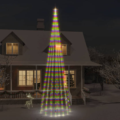 Vlaggenmast kerstboom 1134 LED's meerkleurig 800 cm