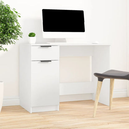 Desk 100x50x75 cm processed wood white