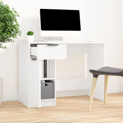 Desk 100x50x75 cm processed wood white
