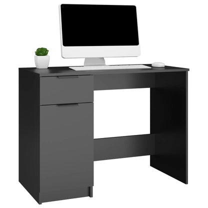 Desk 100x50x75 cm processed wood black