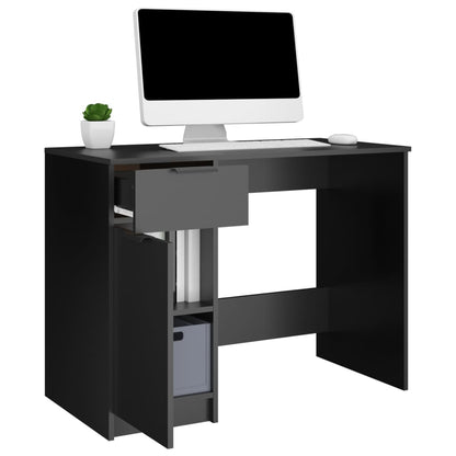 Desk 100x50x75 cm processed wood black