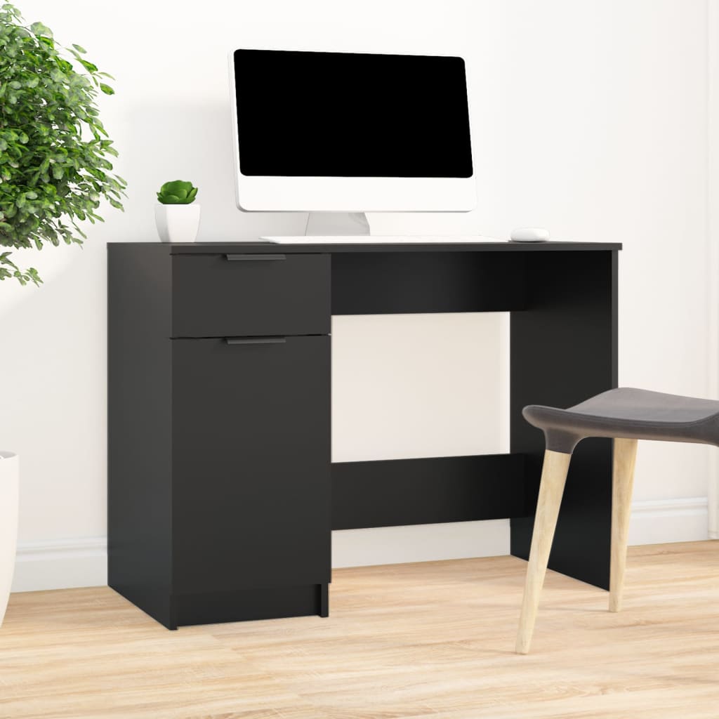 Desk 100x50x75 cm processed wood black