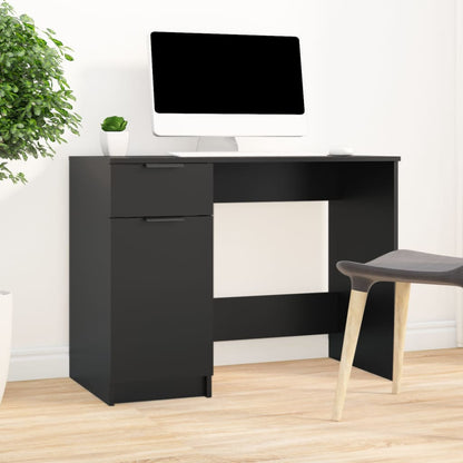 Desk 100x50x75 cm processed wood black