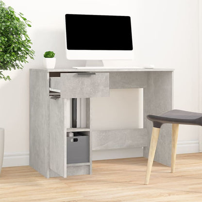 Desk 100x50x75 cm processed wood concrete gray