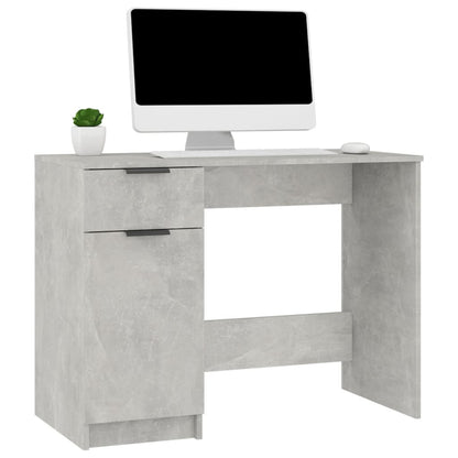 Desk 100x50x75 cm processed wood concrete gray