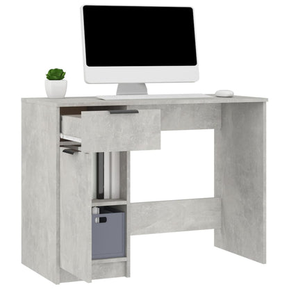 Desk 100x50x75 cm processed wood concrete gray