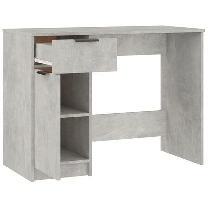 Desk 100x50x75 cm processed wood concrete gray