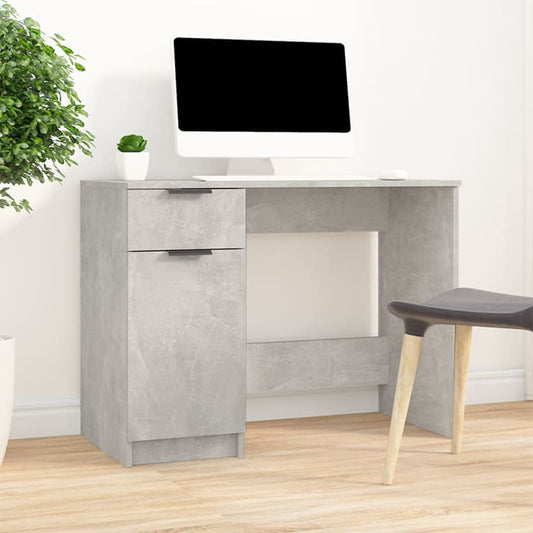 Desk 100x50x75 cm processed wood concrete gray