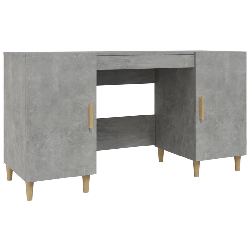 Desk 140x50x75 cm processed wood concrete gray