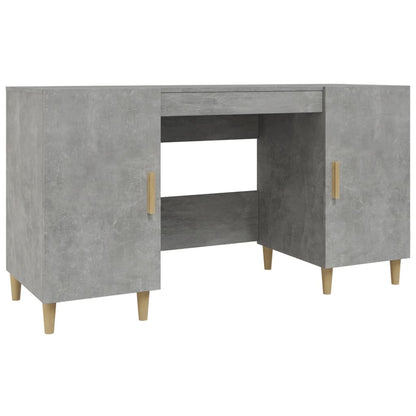 Desk 140x50x75 cm processed wood concrete gray