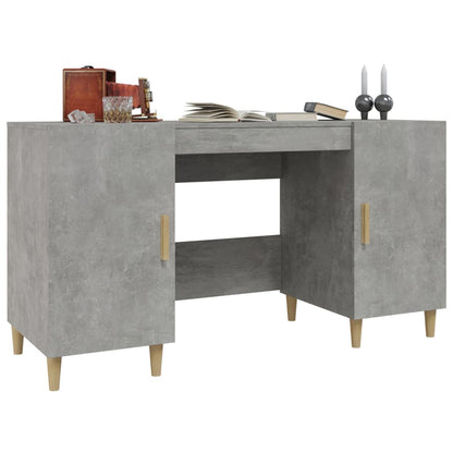 Desk 140x50x75 cm processed wood concrete gray