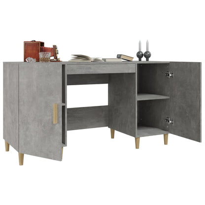 Desk 140x50x75 cm processed wood concrete gray