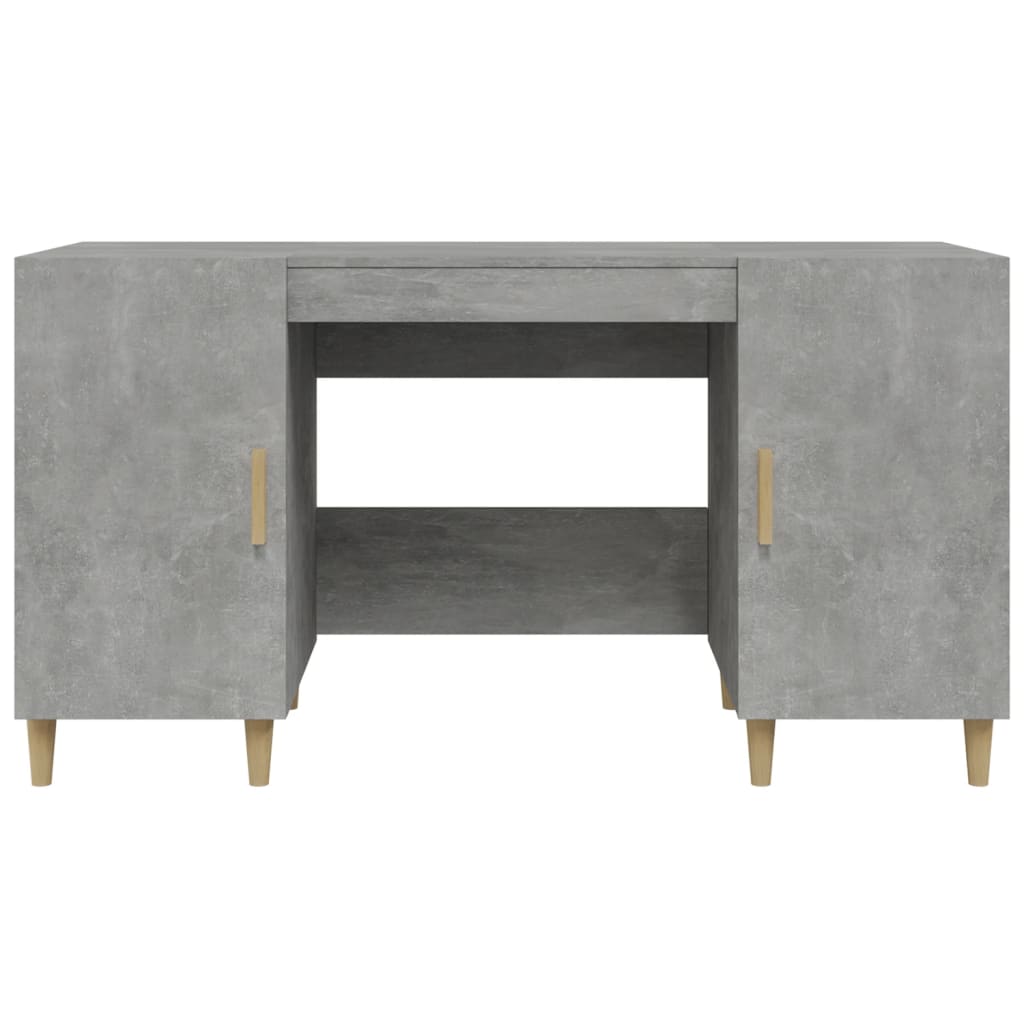 Desk 140x50x75 cm processed wood concrete gray