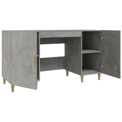 Desk 140x50x75 cm processed wood concrete gray