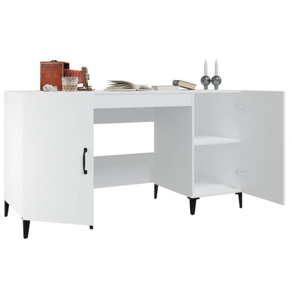 Bureau 140x50x75 cm bewerkt hout wit
