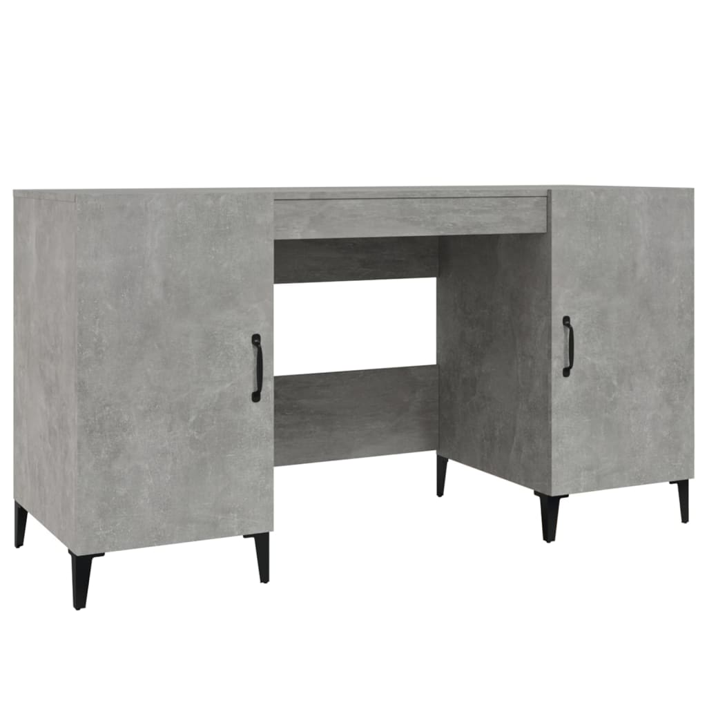 Desk 140x50x75 cm processed wood concrete gray